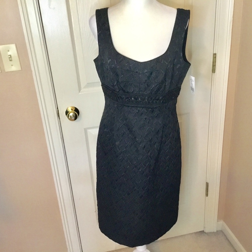 Tahari ASL NWT Luxe Black Sleeveless Cocktail Dress - 8